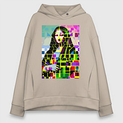 Толстовка оверсайз женская Mona Lisa - mosaic pop art, цвет: миндальный