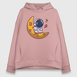 Толстовка оверсайз женская Мелодии космоса, цвет: пыльно-розовый