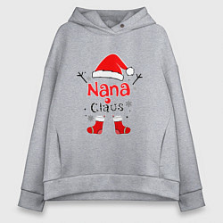 Толстовка оверсайз женская Новогодний Санта минимализм, цвет: меланж