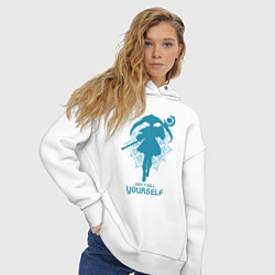 Толстовка оверсайз женская Frieren dont kill yourself, цвет: белый — фото 2