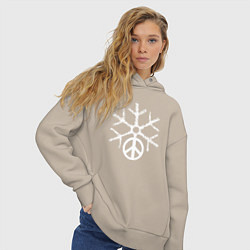 Толстовка оверсайз женская Peace snow, цвет: миндальный — фото 2