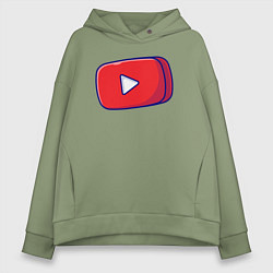 Толстовка оверсайз женская Кнопка play, цвет: авокадо