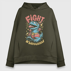 Толстовка оверсайз женская Fight Dark, цвет: хаки
