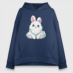 Толстовка оверсайз женская Пушистый аниме кролик, цвет: тёмно-синий