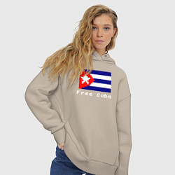 Толстовка оверсайз женская Free Cuba, цвет: миндальный — фото 2