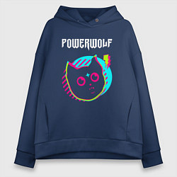 Толстовка оверсайз женская Powerwolf rock star cat, цвет: тёмно-синий