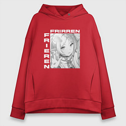 Толстовка оверсайз женская Friren bw, цвет: красный
