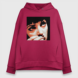Толстовка оверсайз женская Это не слезы, цвет: маджента