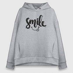 Толстовка оверсайз женская Funny smile, цвет: меланж