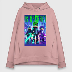 Женское худи оверсайз Cyberpunk and Minecraft - collaboration