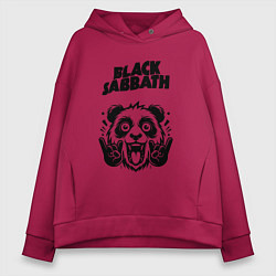 Толстовка оверсайз женская Black Sabbath - rock panda, цвет: маджента