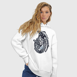 Толстовка оверсайз женская Gangster grenade, цвет: белый — фото 2