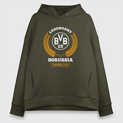 Женское худи оверсайз Лого Borussia и надпись legendary football club