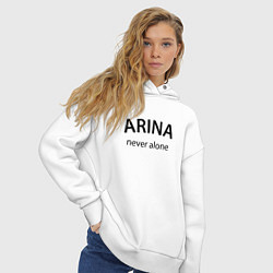 Толстовка оверсайз женская Arina never alone - motto, цвет: белый — фото 2