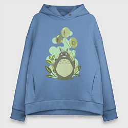 Толстовка оверсайз женская Green Totoro, цвет: мягкое небо