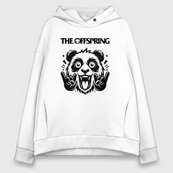 Толстовка оверсайз женская The Offspring - rock panda, цвет: белый