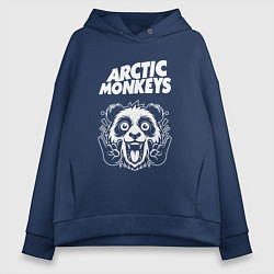 Толстовка оверсайз женская Arctic Monkeys rock panda, цвет: тёмно-синий