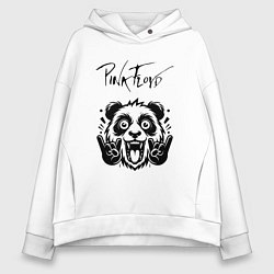 Толстовка оверсайз женская Pink Floyd - rock panda, цвет: белый