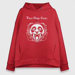 Толстовка оверсайз женская Three Days Grace rock panda, цвет: красный