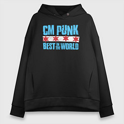 Толстовка оверсайз женская Cm Punk - Best in the World, цвет: черный