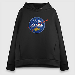 Толстовка оверсайз женская Рамен в стиле NASA, цвет: черный