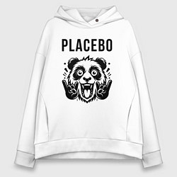 Толстовка оверсайз женская Placebo - rock panda, цвет: белый
