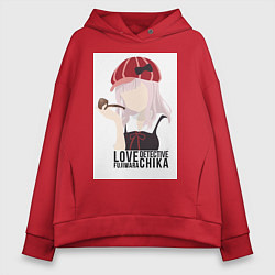 Толстовка оверсайз женская Госпожа Кагуя Тика Фудзивара, цвет: красный