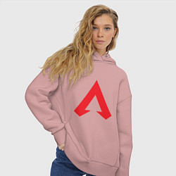 Толстовка оверсайз женская Logo apex legends, цвет: пыльно-розовый — фото 2