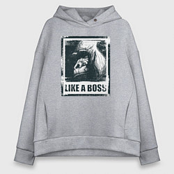 Толстовка оверсайз женская Like a boss, цвет: меланж