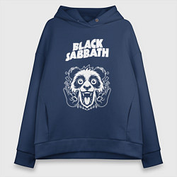 Толстовка оверсайз женская Black Sabbath rock panda, цвет: тёмно-синий