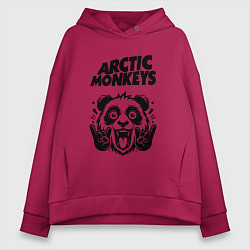 Толстовка оверсайз женская Arctic Monkeys - rock panda, цвет: маджента