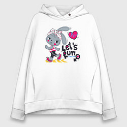 Толстовка оверсайз женская Lets run, цвет: белый