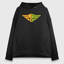 Женское худи оверсайз Helldivers 2: Skull Orange-Green