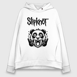 Толстовка оверсайз женская Slipknot - rock panda, цвет: белый