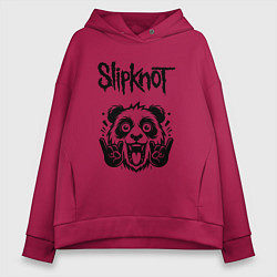 Толстовка оверсайз женская Slipknot - rock panda, цвет: маджента