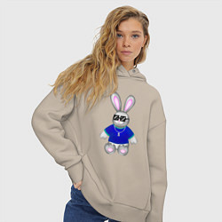 Толстовка оверсайз женская Кролик с цепочкой, цвет: миндальный — фото 2