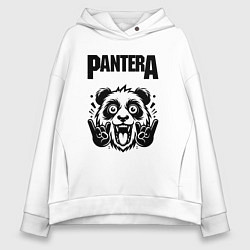 Толстовка оверсайз женская Pantera - rock panda, цвет: белый