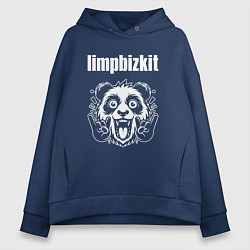 Толстовка оверсайз женская Limp Bizkit rock panda, цвет: тёмно-синий