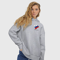 Толстовка оверсайз женская Im Russian - motto, цвет: меланж — фото 2