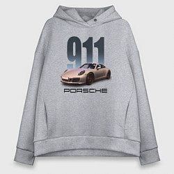 Женское худи оверсайз Порше 911 спортивный автомобиль