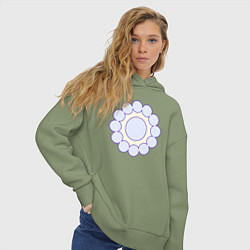 Толстовка оверсайз женская Круг из окружностей, цвет: авокадо — фото 2