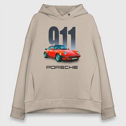 Женское худи оверсайз Porsche 911 спортивный немецкий автомобиль
