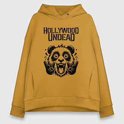 Толстовка оверсайз женская Hollywood Undead - rock panda, цвет: горчичный