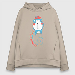 Толстовка оверсайз женская Little monkey, цвет: миндальный