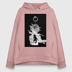 Толстовка оверсайз женская Семь смертных грехов Мелиодас, цвет: пыльно-розовый