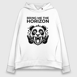 Толстовка оверсайз женская Bring Me the Horizon - rock panda, цвет: белый