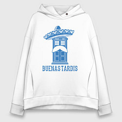 Толстовка оверсайз женская Buenas tardis, цвет: белый