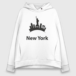 Толстовка оверсайз женская New York mood, цвет: белый