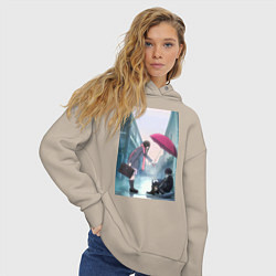 Толстовка оверсайз женская Хиёри Ики Ято, цвет: миндальный — фото 2