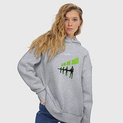 Толстовка оверсайз женская Kraftwerk - Robots scene, цвет: меланж — фото 2